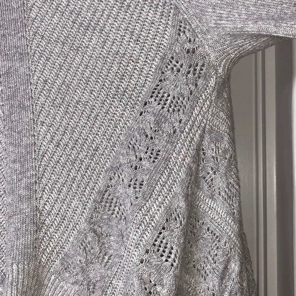 Moth by Anthropologie Gray Waterfall Knot Sweater